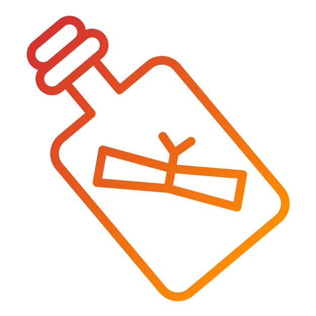 Mensaje de diseño vectorial en un estilo de icono de botella