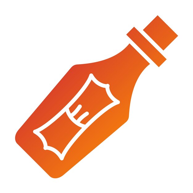 Mensaje de diseño vectorial en un estilo de icono de botella