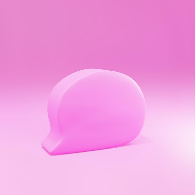 Mensaje emergente vacío rosa 3d