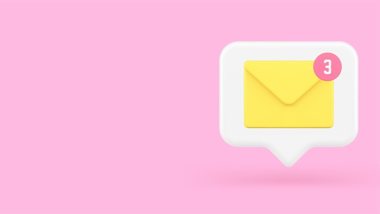 Vector mensaje entrante boletín de correo electrónico notificación de chat de internet consejos rápidos icono 3d vector realista
