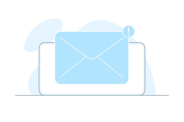 Un mensaje entrante en la computadora portátil notificación de icono de mensaje abierto Ilustración vectorial