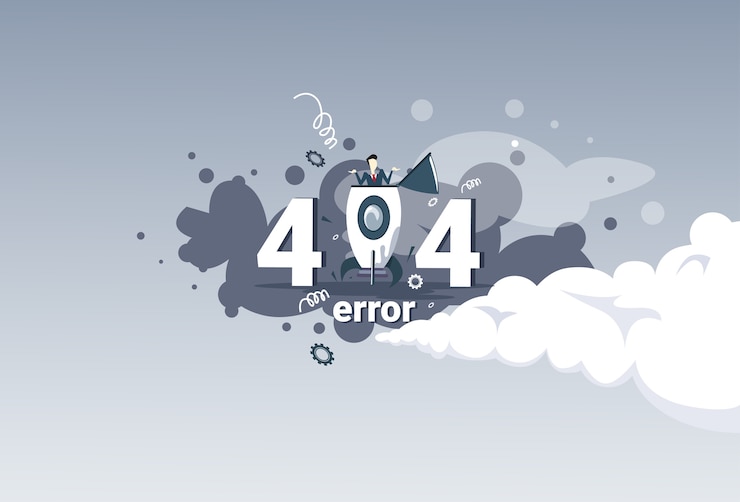 Vector mensaje de error 404 no encontrado problema de conexión a internet