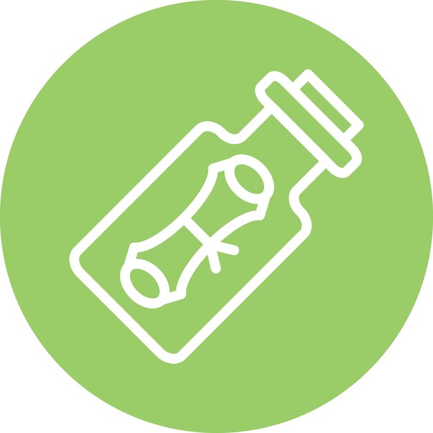 Mensaje en un estilo de icono de botella