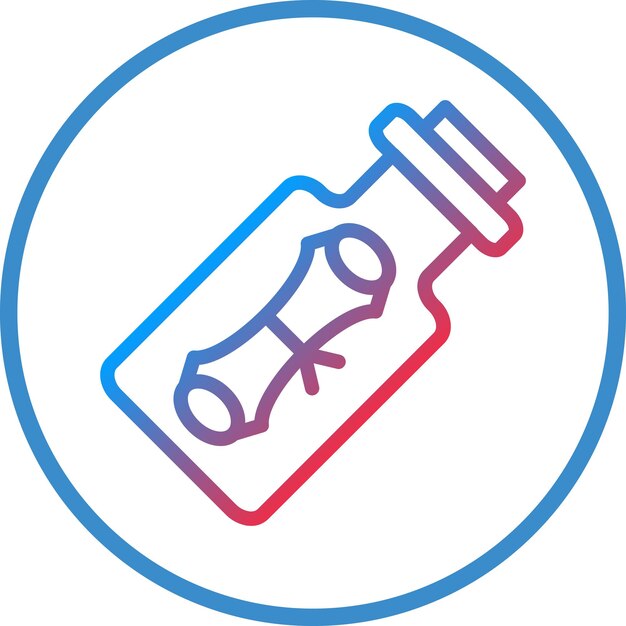 Mensaje en un estilo de icono de botella