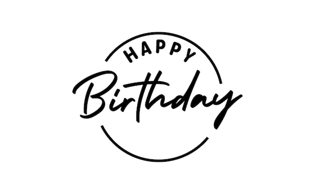 Mensaje de feliz cumpleaños diseño elegante texto de letras caligráficas