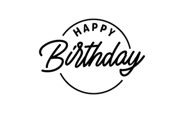Mensaje de feliz cumpleaños diseño elegante texto de letras caligráficas