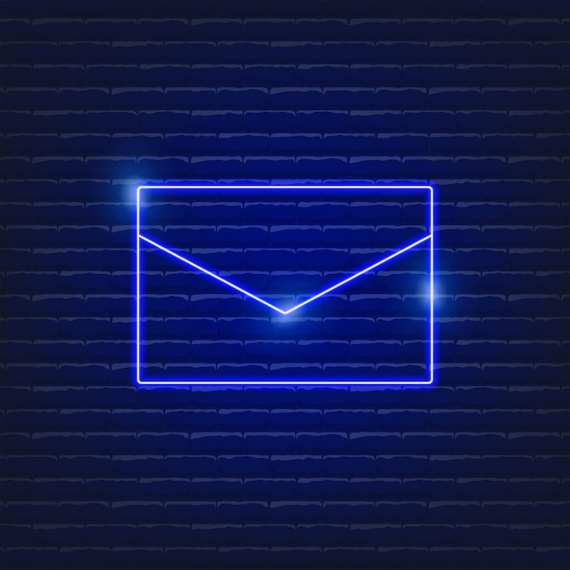 Mensaje icono de neón Concepto de comunicación Ilustración vectorial correo electrónico para sitio de aplicación de diseño web