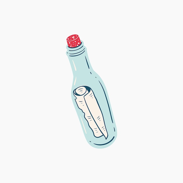 Mensaje en una ilustración de botella