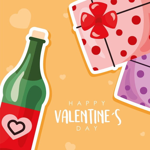 Vector mensaje de letras de feliz san valentín