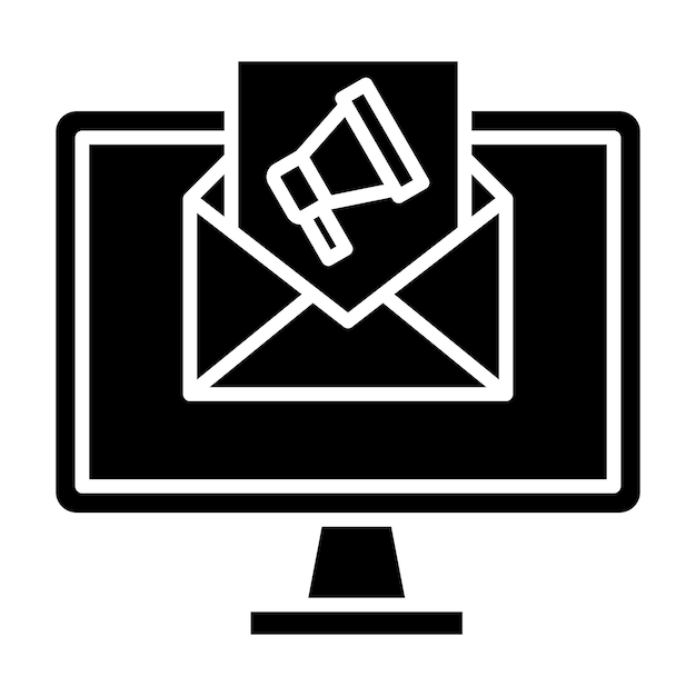 Mensaje publicitario Glyph Ilustración en negro sólido