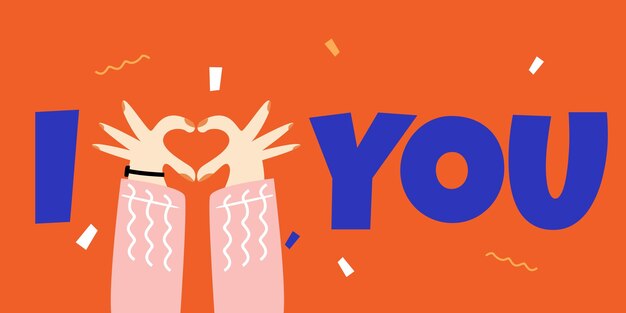 Mensaje de te quiero gesto de la mano forma el corazón con las manos