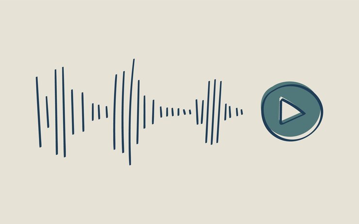 Mensaje de voz correo de voz botón de reproducción Pista de audio Jugador Interfaz de red social Modernidad Dibujado a mano