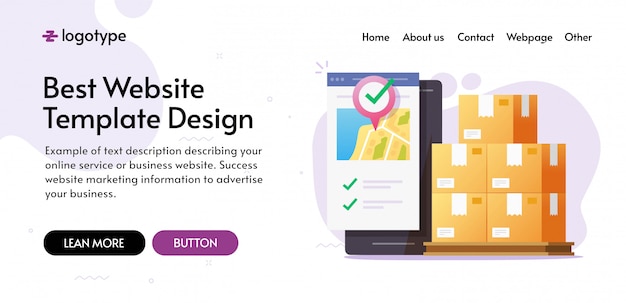 Mensajería móvil de carga logística en línea para diseño de plantilla de sitio web de transporte de servicio de entrega de carga