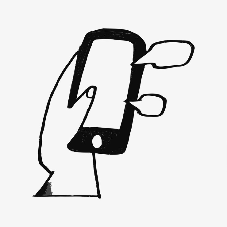 Mensajes de chat teléfono móvil dibujos ilustrados vectoriales