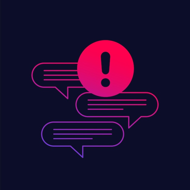 mensajes importantes en el icono del vector de chat