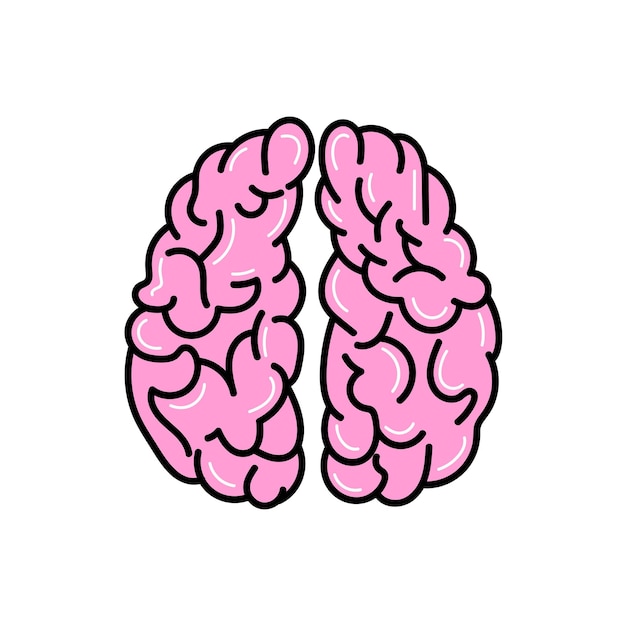 Mente cerebral o icono de vector de arte de línea de inteligencia para aplicaciones y sitios web