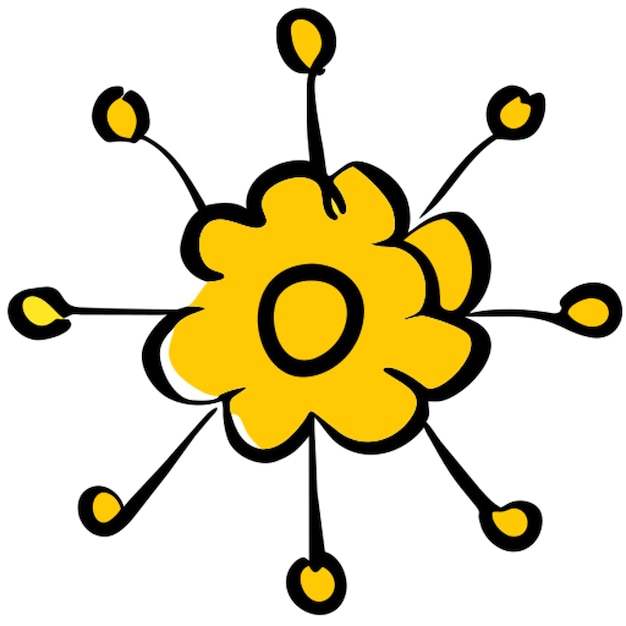 Mentes conectadas icono de relleno de garabateo