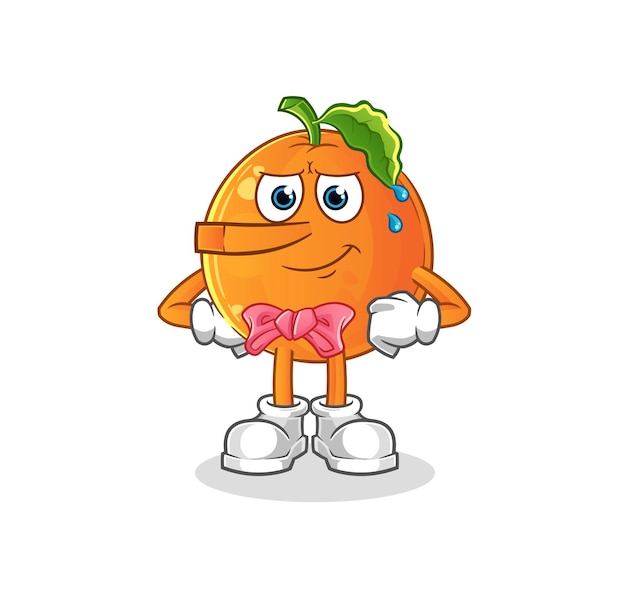 Mentira naranja como personaje de Pinocho. vector de mascota de dibujos animados