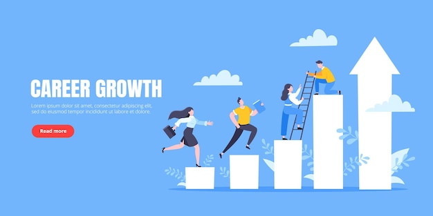 El mentor de negocios ayuda a mejorar la carrera y la ilustración vectorial de las escaleras