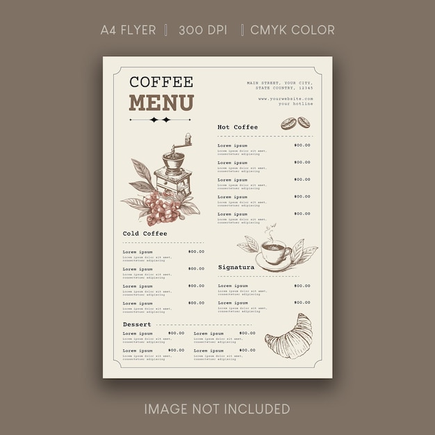 Menú de café