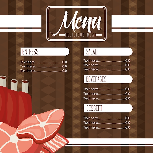 menú de carne