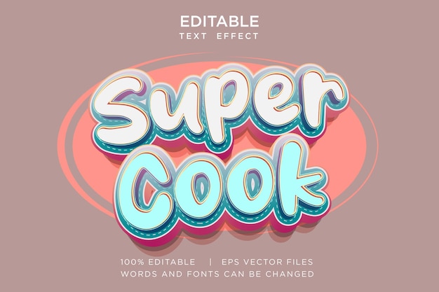menú de comida y bebida efecto de texto editable en estilo de fuente de dibujos animados lindo