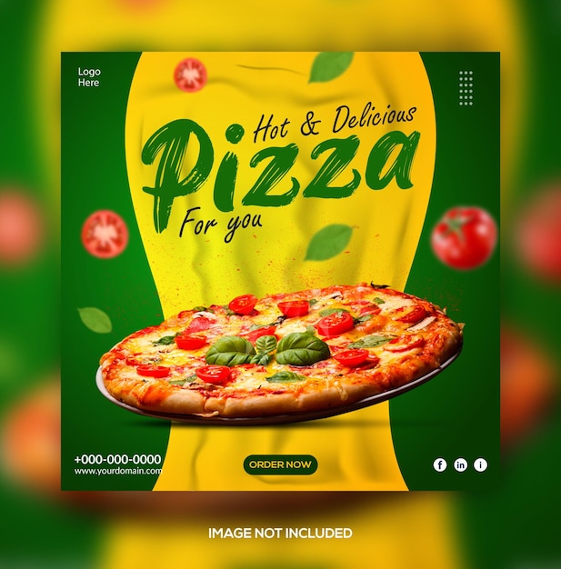 Menú de comida deliciosa diseño de banner de redes sociales o plantilla de publicación