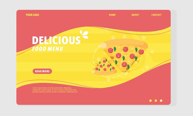 Vector menú de comida deliciosa de diseño plano