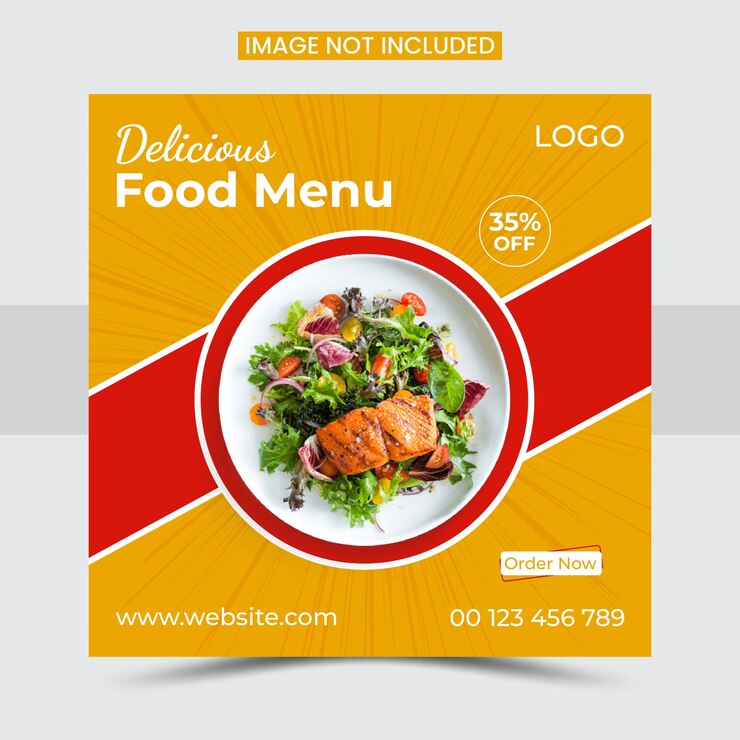 Menú de comida deliciosa con oferta de descuento