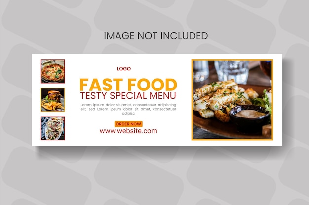 Menu de comida Fdeliacebook plantilla de diseño de portada