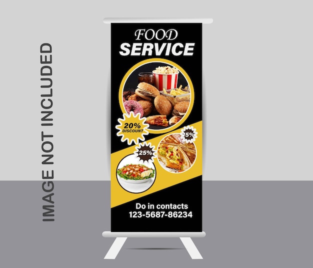 Menú de comida rápida Diseño de pancartas enrollables Alimentos y restaurantes Alimentos de pizza