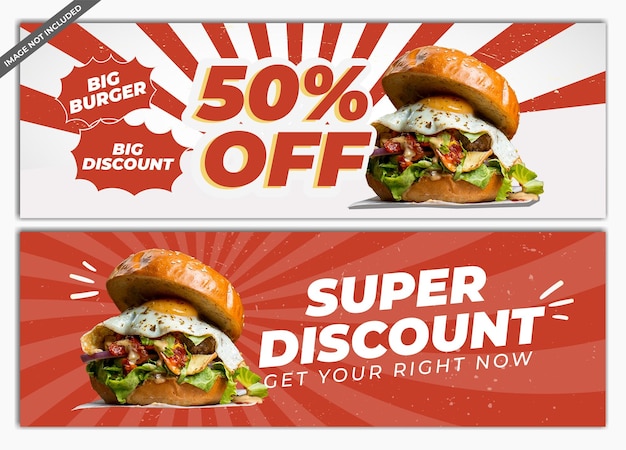 Vector menú de comida y restaurante gratuito de vector burger plantilla de portada de facebook