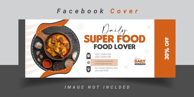 Menú de comida y restaurante plantilla de portada de Facebook plantilla de diseño de portada del Facebook de comida