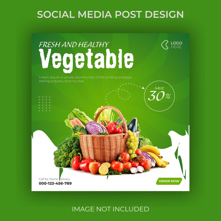 Menú de comida súper deliciosa para plantilla de publicación en redes sociales Vector Premium