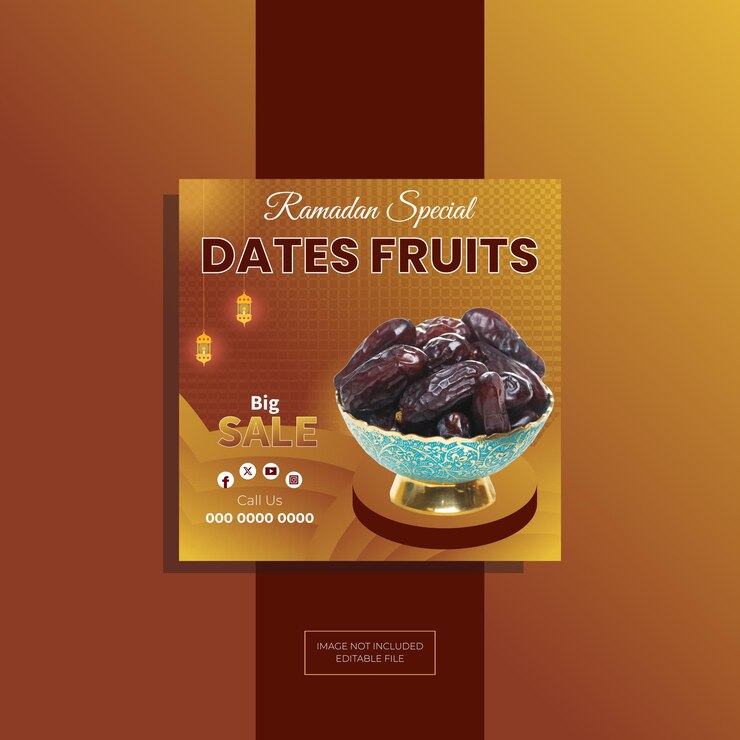 menú especial de comida deliciosa de Ramadán plantilla de diseño de publicaciones en redes sociales