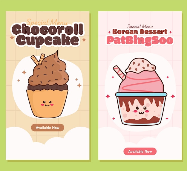 Menú especial pastel de chocolate y postre coreano PatBingSoo