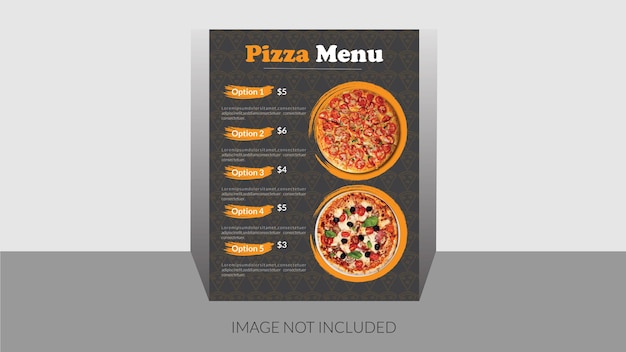 Menú gratuito de un restaurante de pizza de vector delicioso