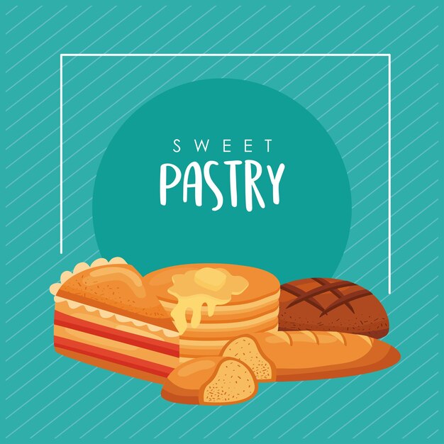 Vector menú de pastelería dulce