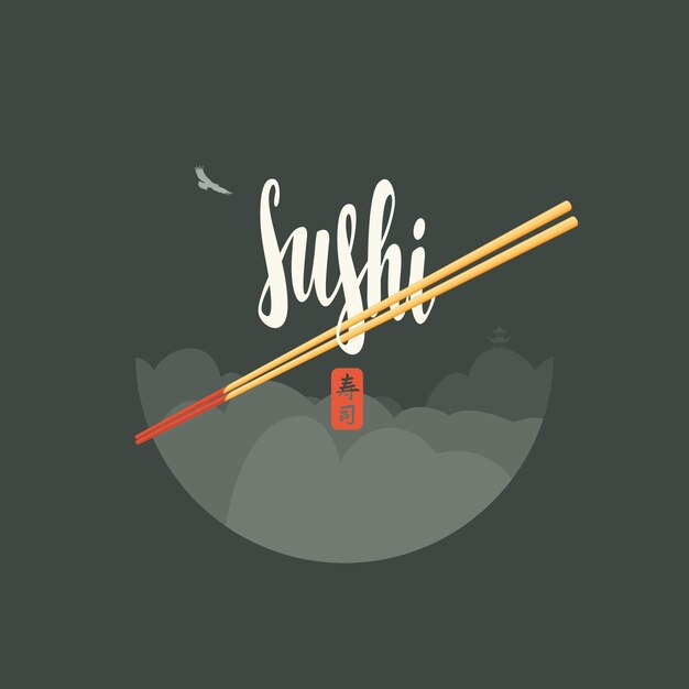 Vector menú de portada para el bar de sushi