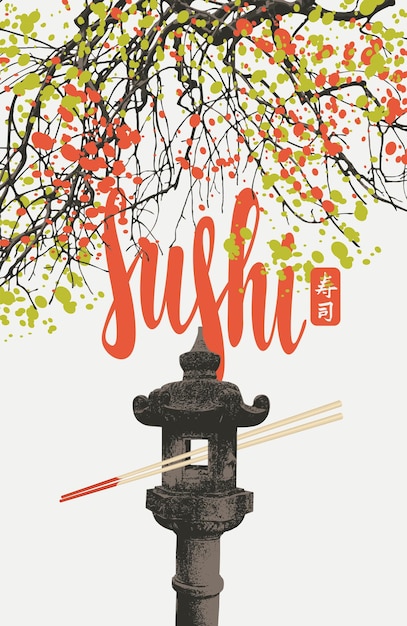 Menú de portada para un bar de sushi