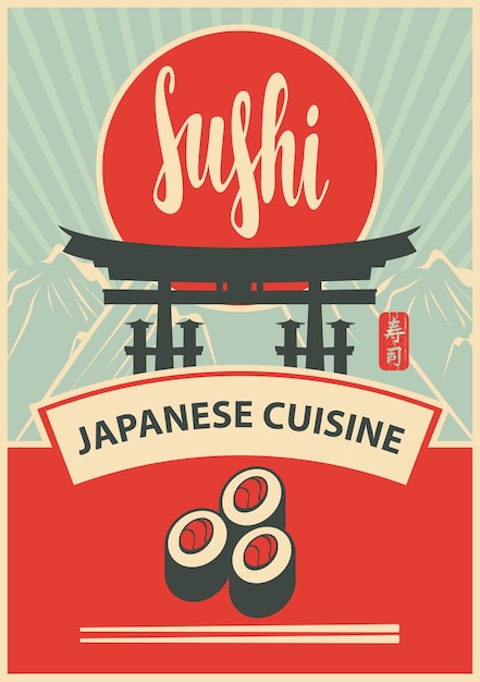 menú de portada para barra de sushi