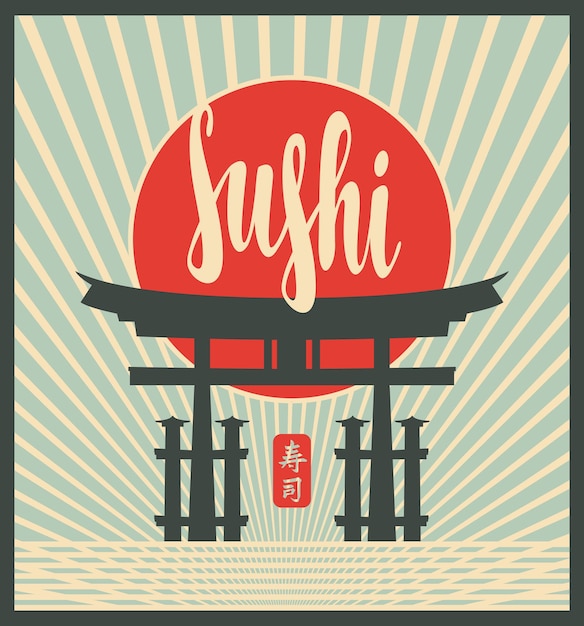 menú de portada para barra de sushi