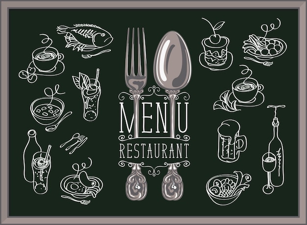 Vector menú de portada para restaurante