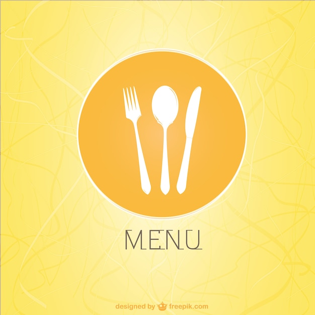 Menú de restaurante de color amarillo
