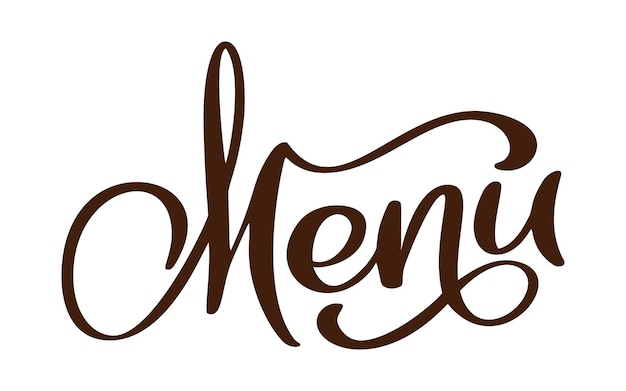 Menú restaurante dibujado a mano letras frase texto vector ilustración Inscripción sobre fondo blanco