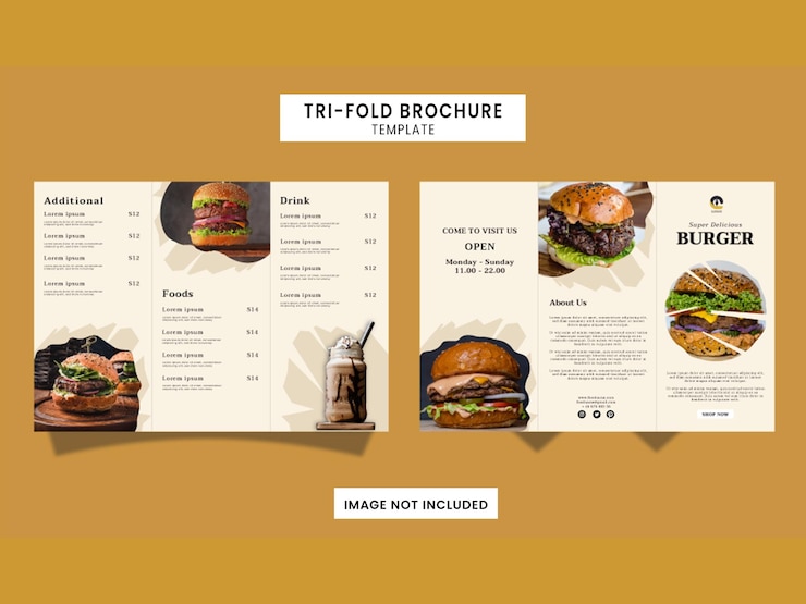 Vector menú de restaurante moderno para hamburguesas vector premium