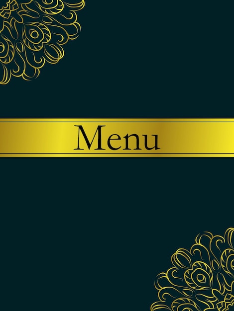 Menú para un restaurante o cafetería Patrones de mandala dorado vintage Ilustración vectorial