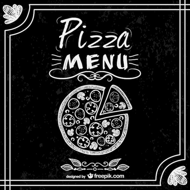 Menú de restaurante de pizza