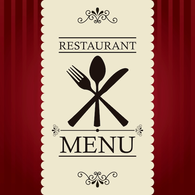 Vector menú del restaurante sobre fondo rojo ilustración vectorial