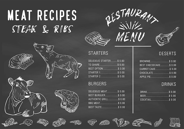 El menú del restaurante Vector